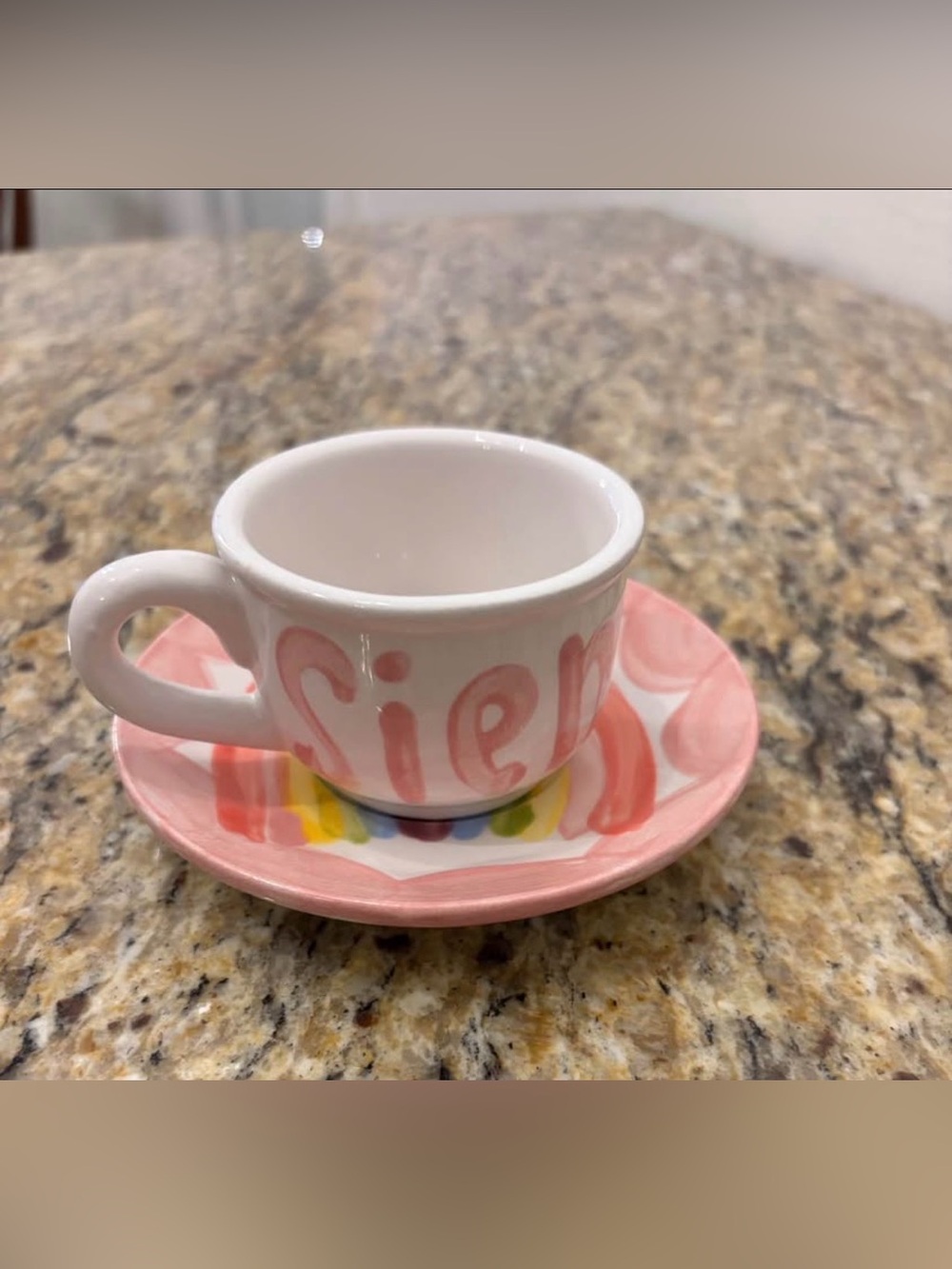 Set of 2 “SIENNA’ personalized tea cups